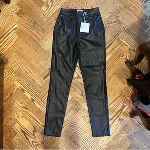 Pistola Black pleather pants NWT $148 sz 24